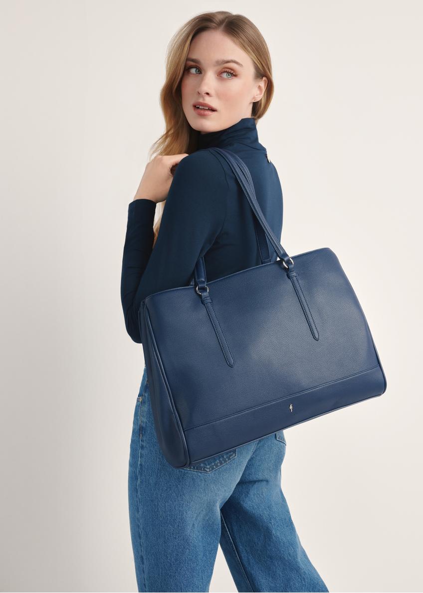 Large navy blue women's bag TOREC-1064-69(Z25)