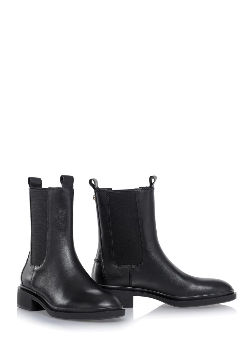 Black leather women's ankle boots BUTYD-1032-99(Z24)