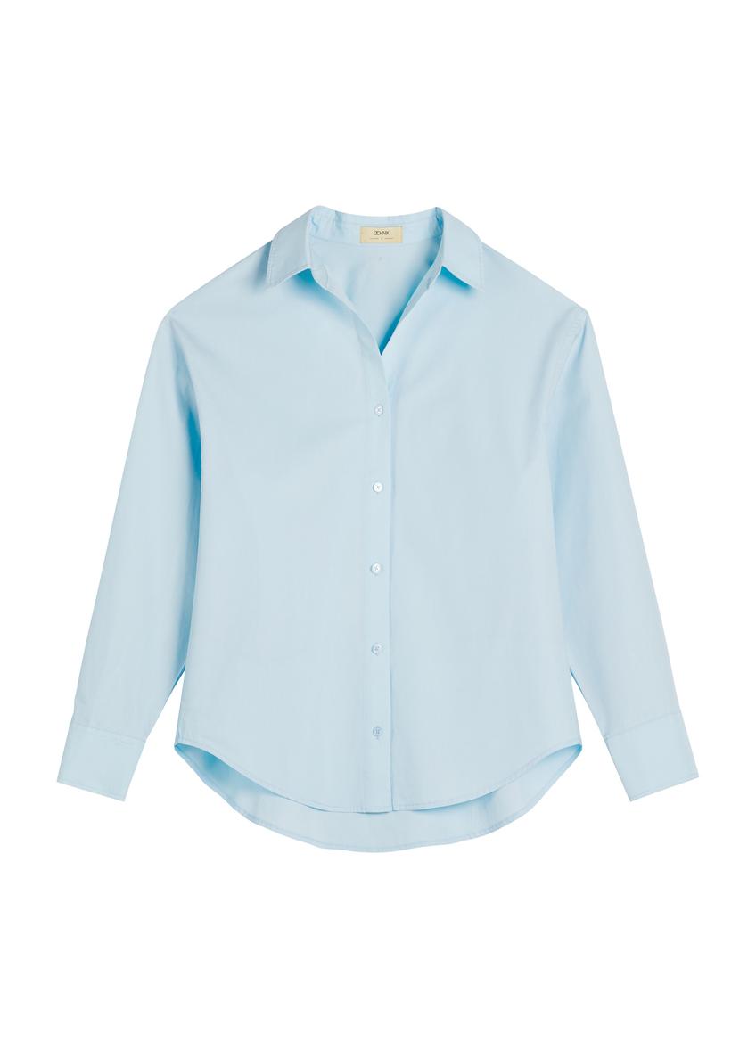Blue cotton women's shirt KOSDT-0181-7A(W26)