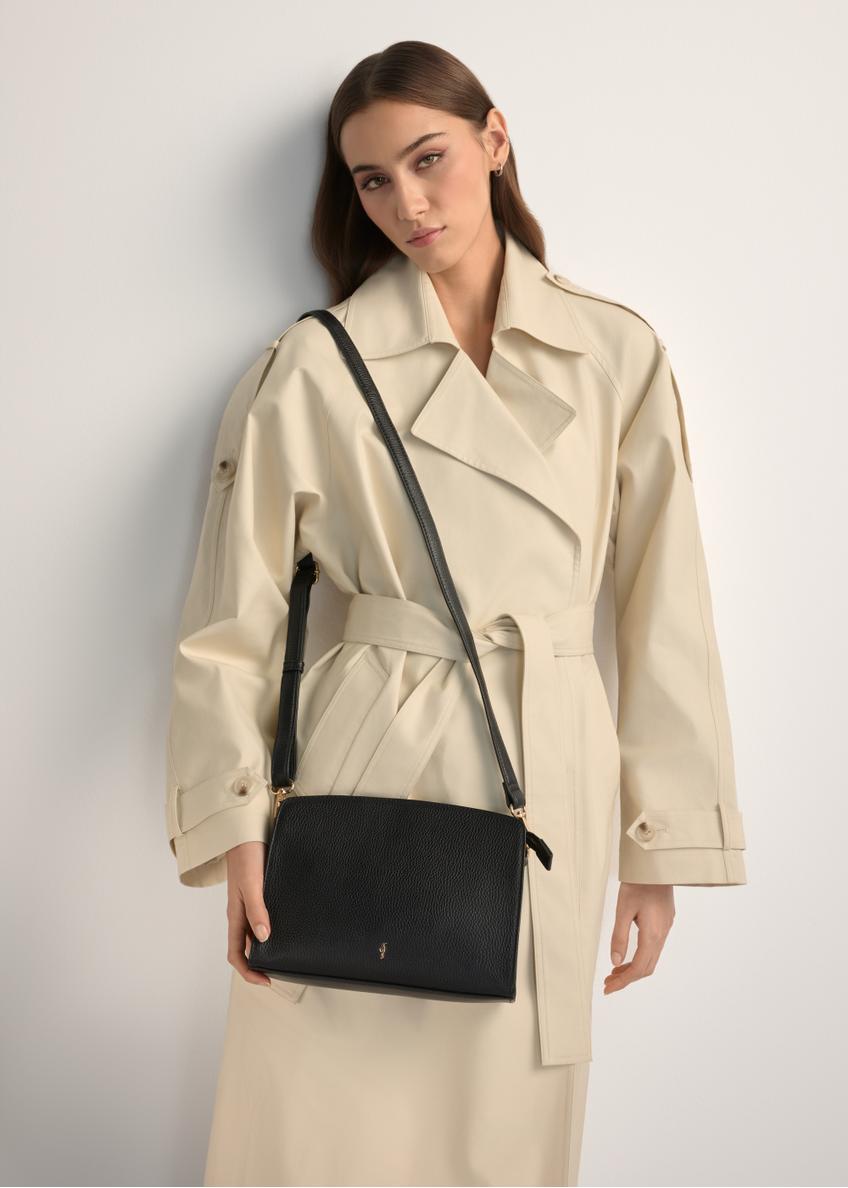 Black leather medium women's handbag TORES-1279-9I(W26)