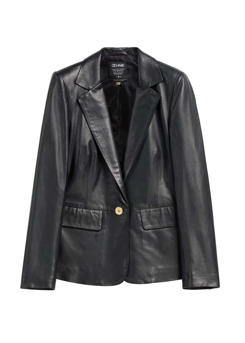 Women's black leather jacket KURDS-0445-99(W26)