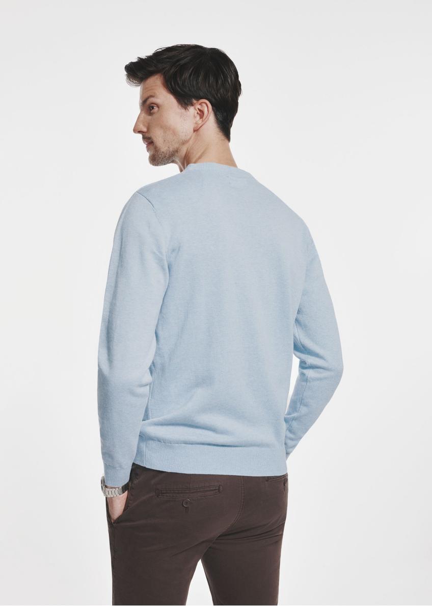 Blue men's sweater with a logo SWEMT-0114-63(Z24)