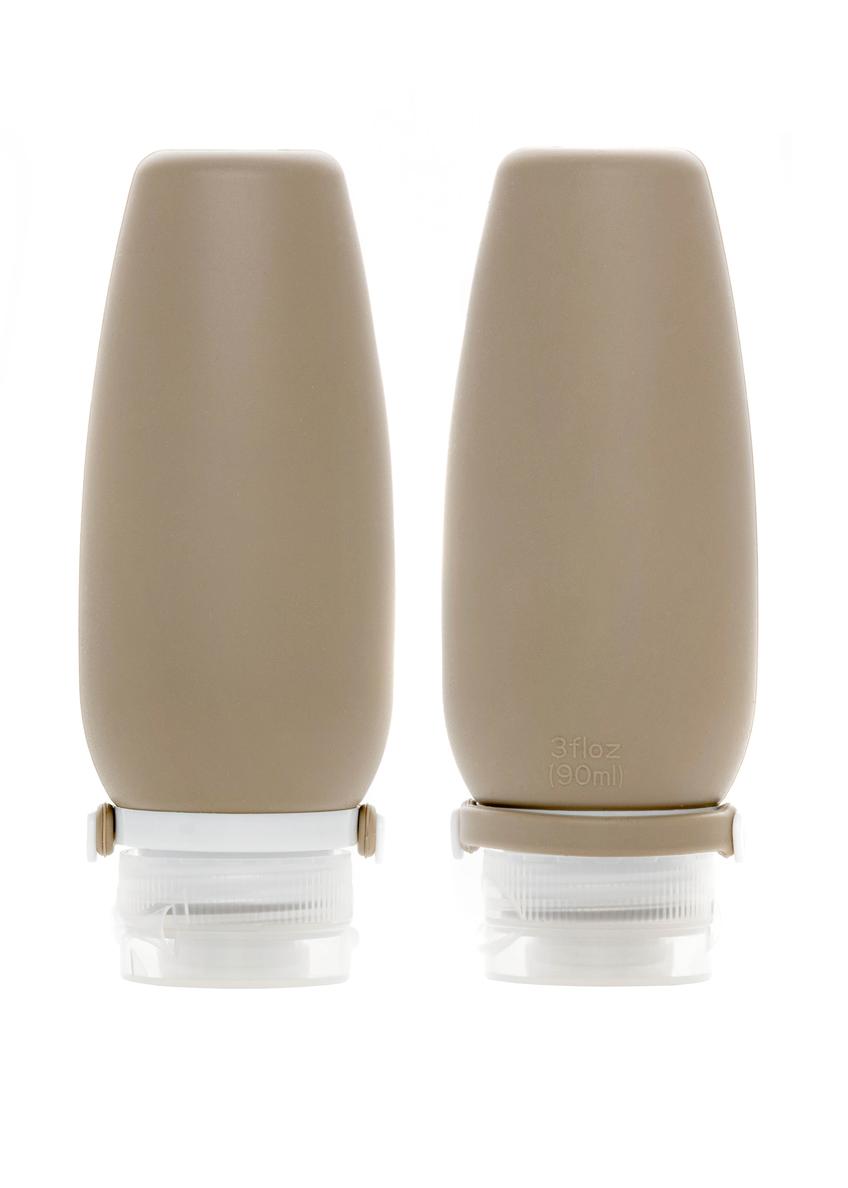 Travel cosmetics bottles AW-016-0001-1K(W26), product view from the front on a white background.