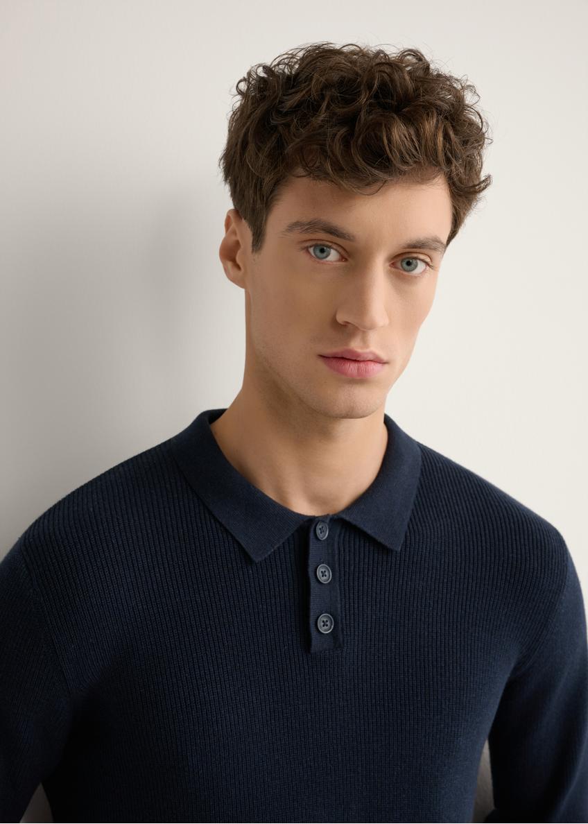 Navy blue cotton men's sweater SWEMT-0188-7E(W26)