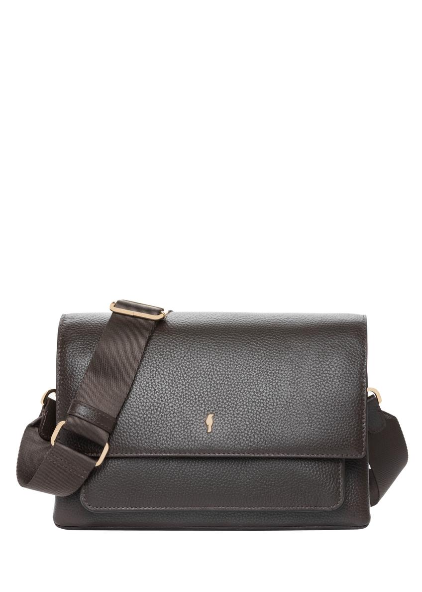 Black leather shoulder bag TORES-1317-99(Z26), front product view on a light background.