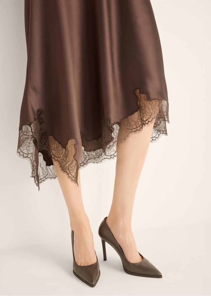 Brown leather women's high heels BUTYD-1217-1I(Z26)