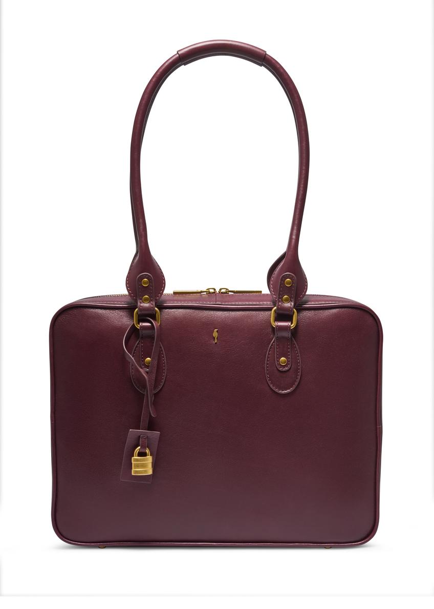 Burgundy leather women's bag TORES-1370-4D(Z26), front product view on white background.
