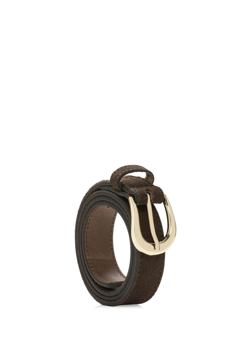 Dark brown leather women's belt PASDS-0303-1I(W26)