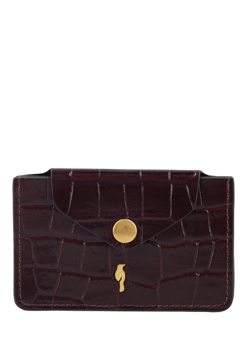 Small burgundy leather women's wallet PORES-0890B-4D(Z26), front product view on white background.