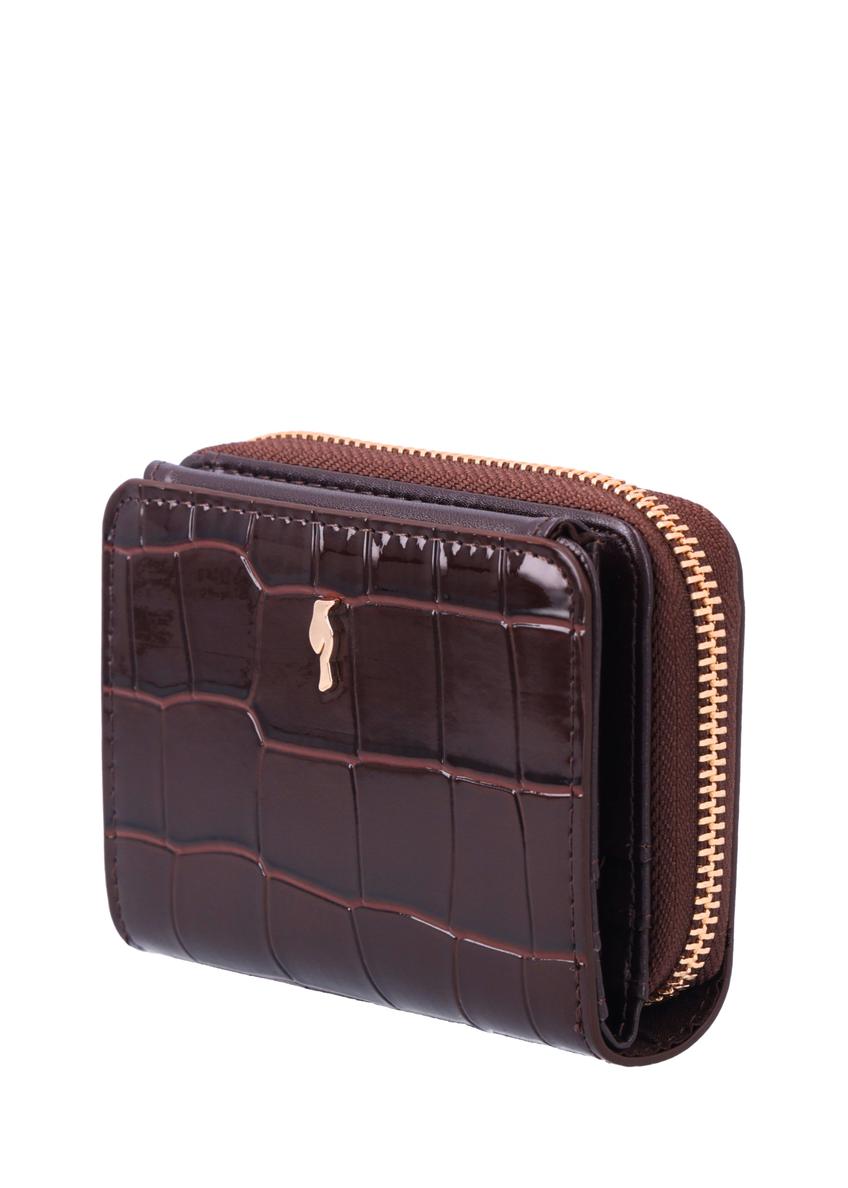 Small brown croco women's wallet POREC-0352A-1I(Z26)