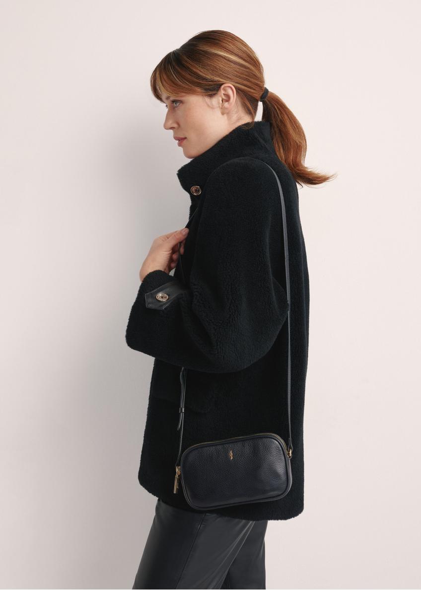 Small leather women's handbag in black TORES-1152-9I(Z26)