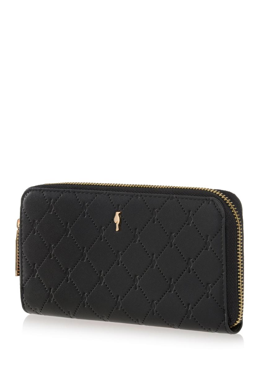 Large black women's wallet with embossing POREC-0350A-99(Z25)