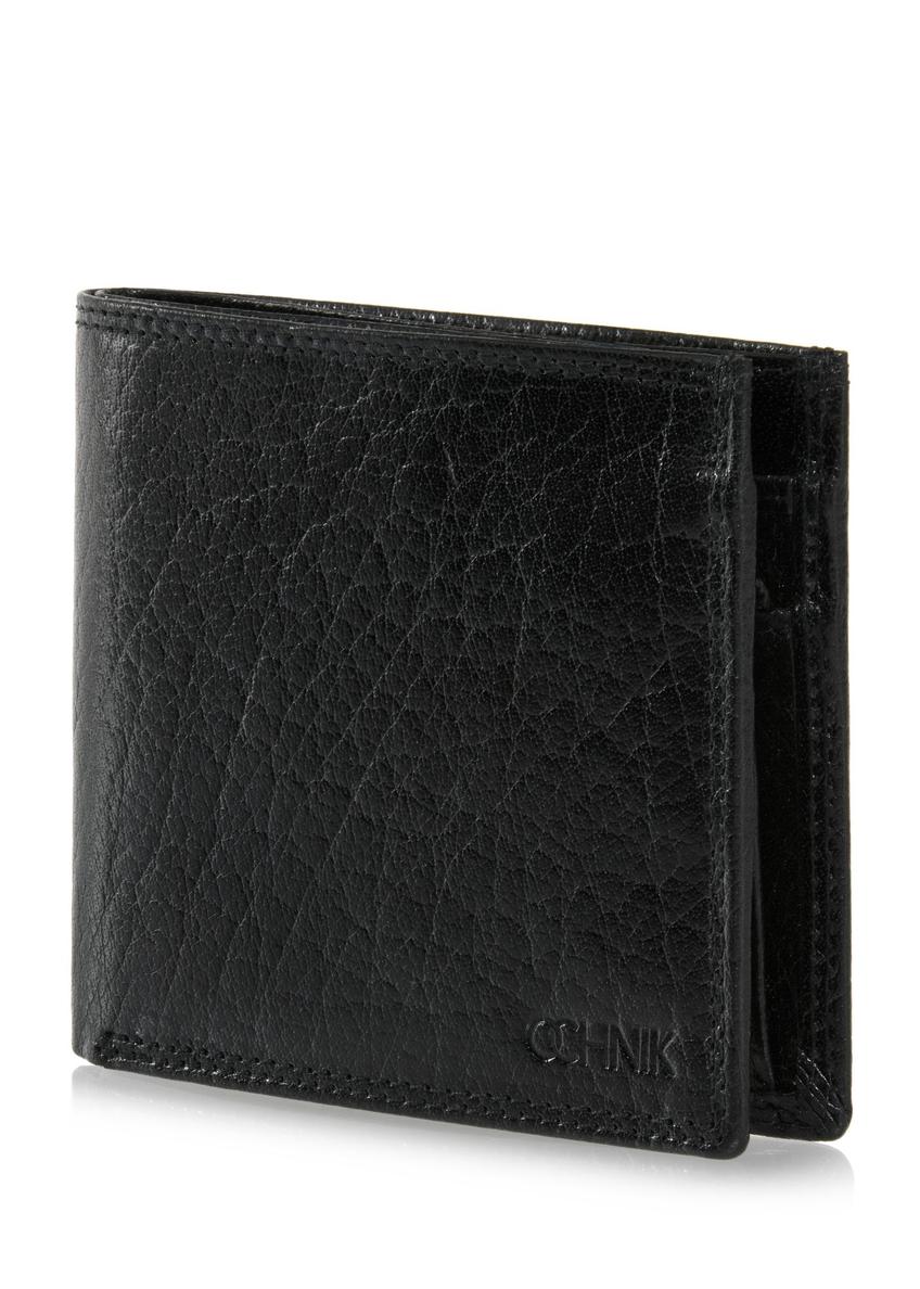 Black leather unbuttoned men's wallet PORMS-0555-99(W24)