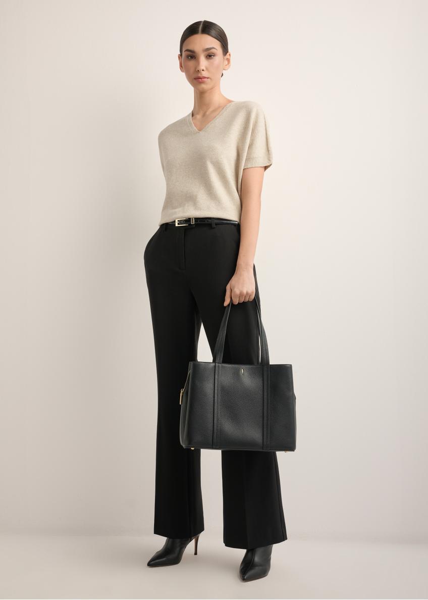 Black leather shopper bag TORES-1342-9I(Z26)