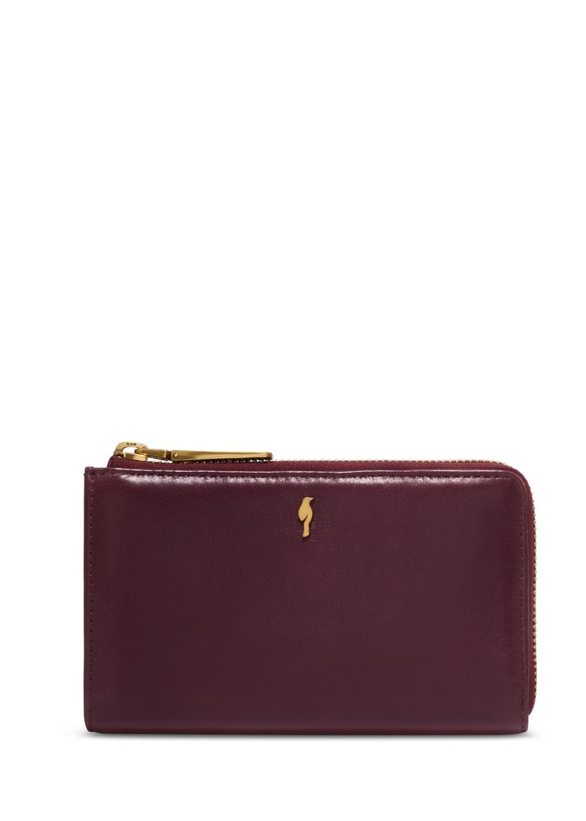 Burgundy women's leather wallet PORES-0997-4D(Z26), front product view on a light background.