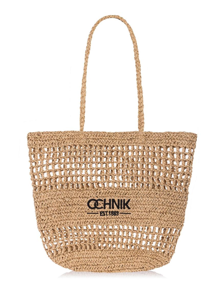 Straw beige shopper bag for women TOREC-0924A-25(W25)