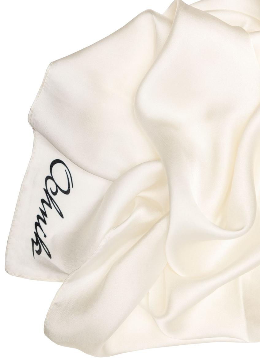 White women's scarf with logo SZADT-0189-0B(W26)
