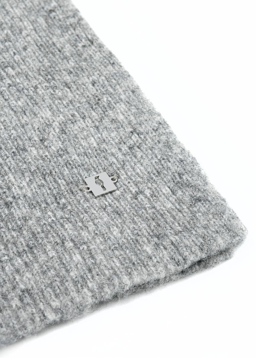 Gray woolen women's winter scarf SZADT-0202-91(Z25)