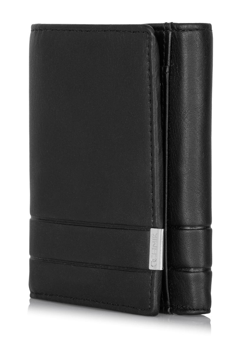 Black leather men's snapback wallet PORMS-0549-99(Z24)