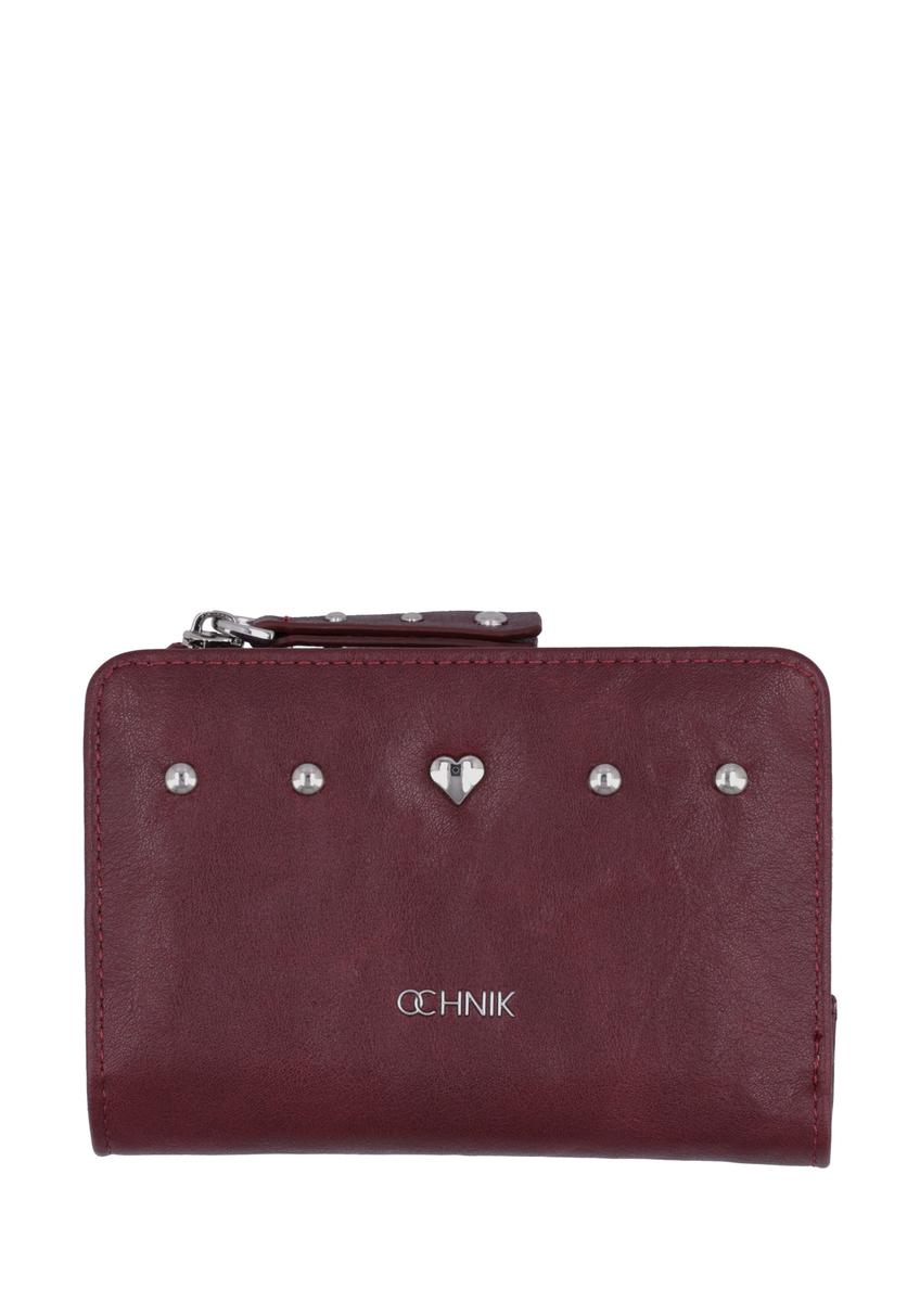 Burgundy small women's wallet POREC-0445-4D(Z26) - front product view, on white background.