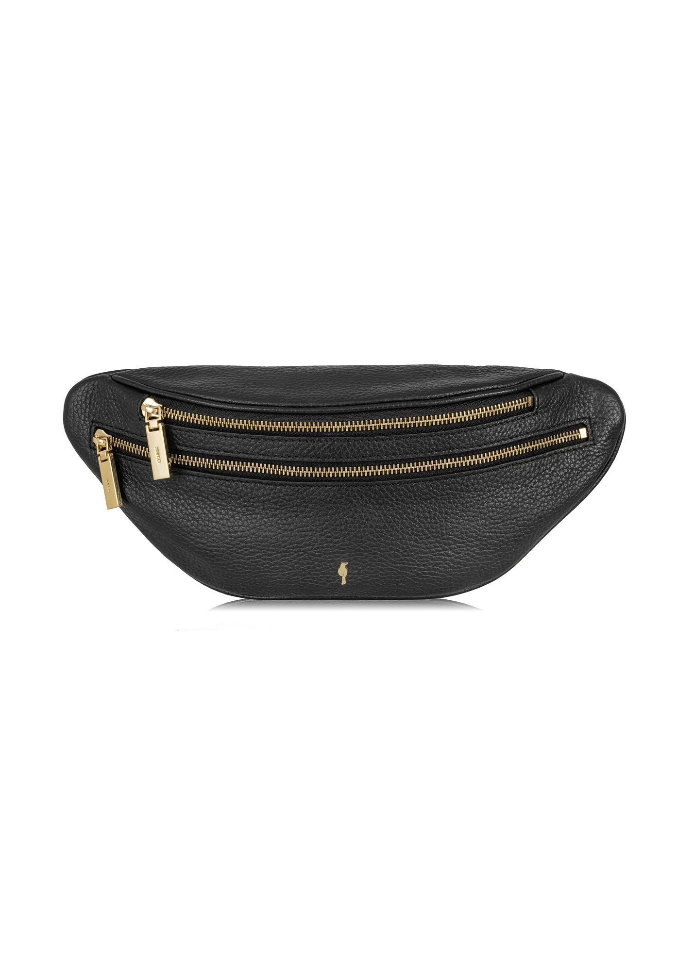 Leather black women's waist bag TORES-0721D-99(W26)