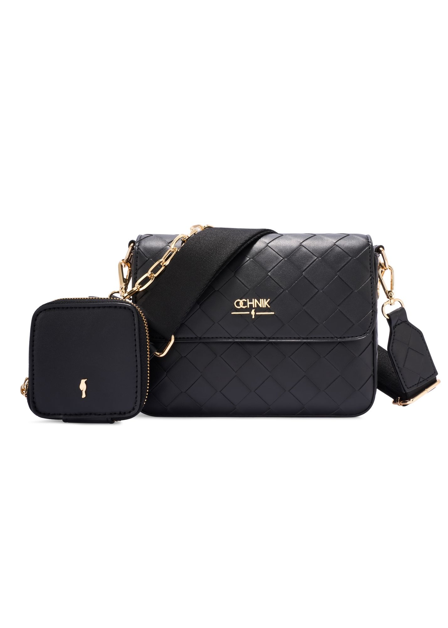 Black woven women's handbag TOREC-0767-9P(W26)
