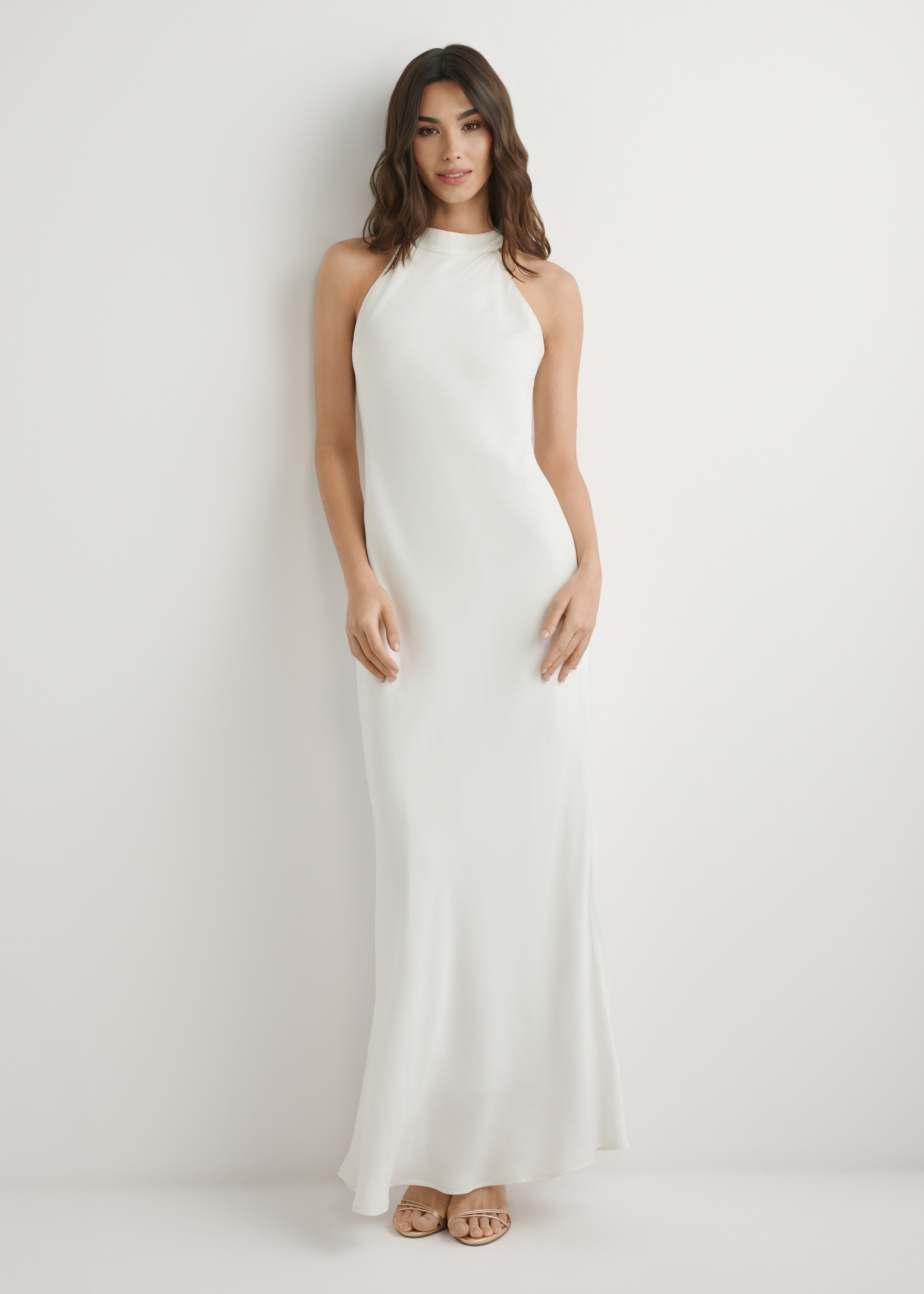 Ecru viscose dress SUKDT-0264-0B(W26)