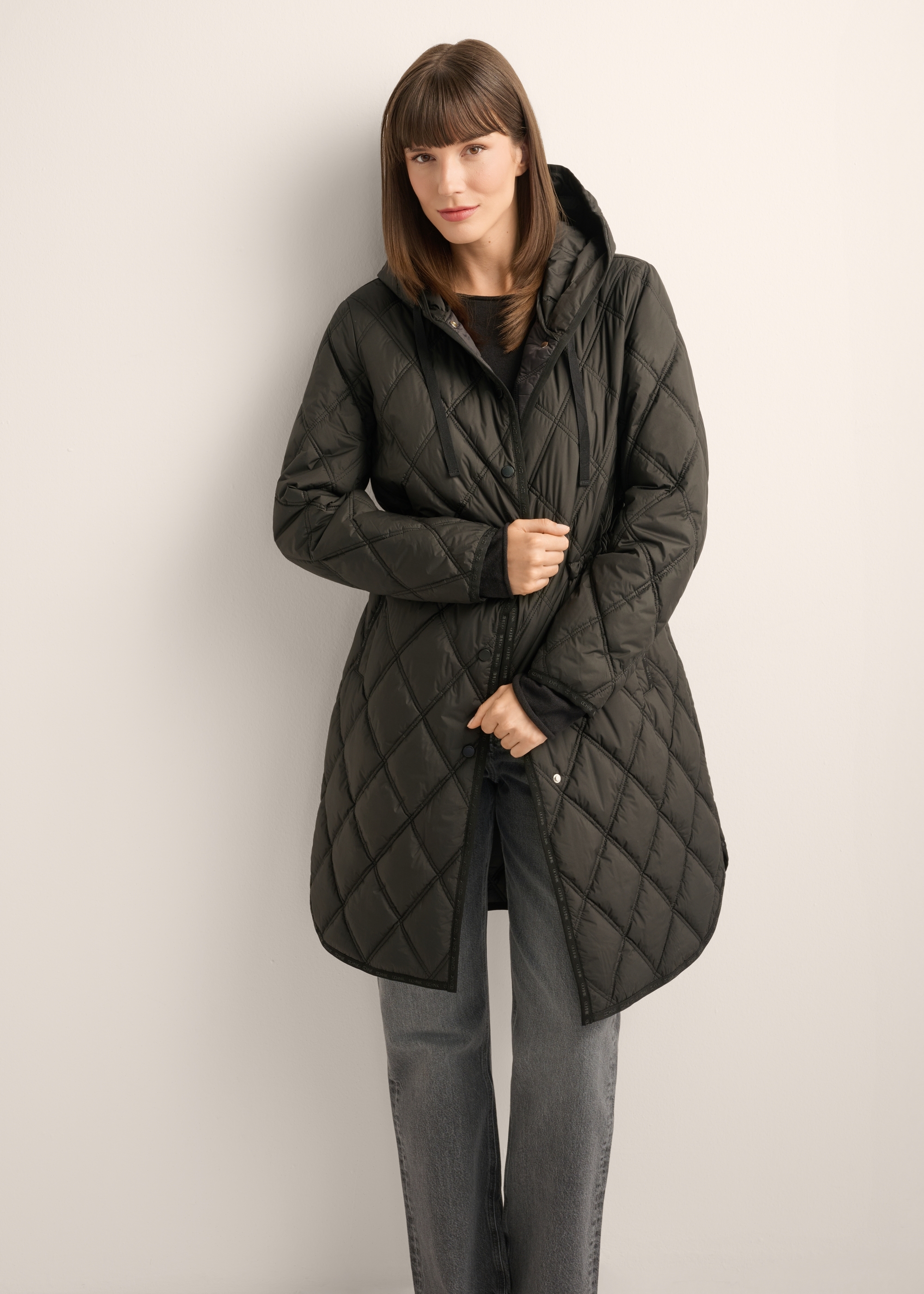 Black quilted women's jacket KURDT-0579-99(Z26)