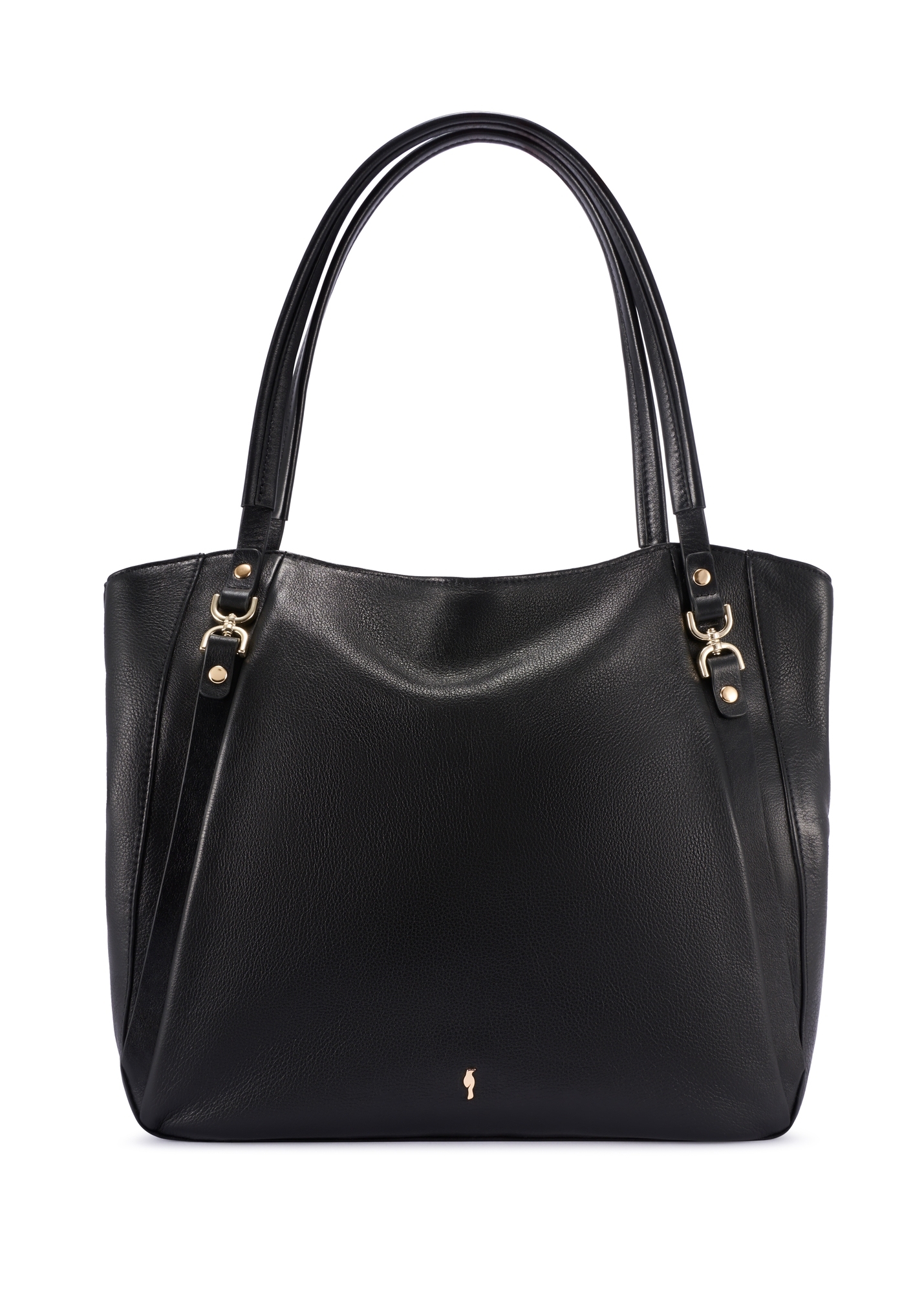 Black leather shopper bag TORES-1223-99(W26)