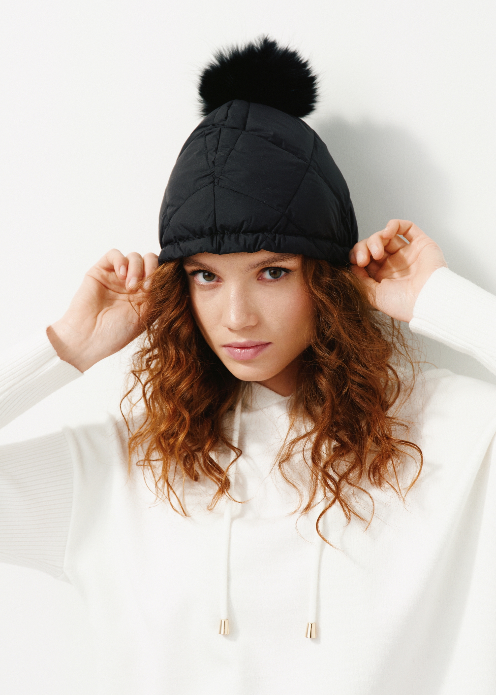 Women's quilted down cap CZADF-0044-99(Z23)