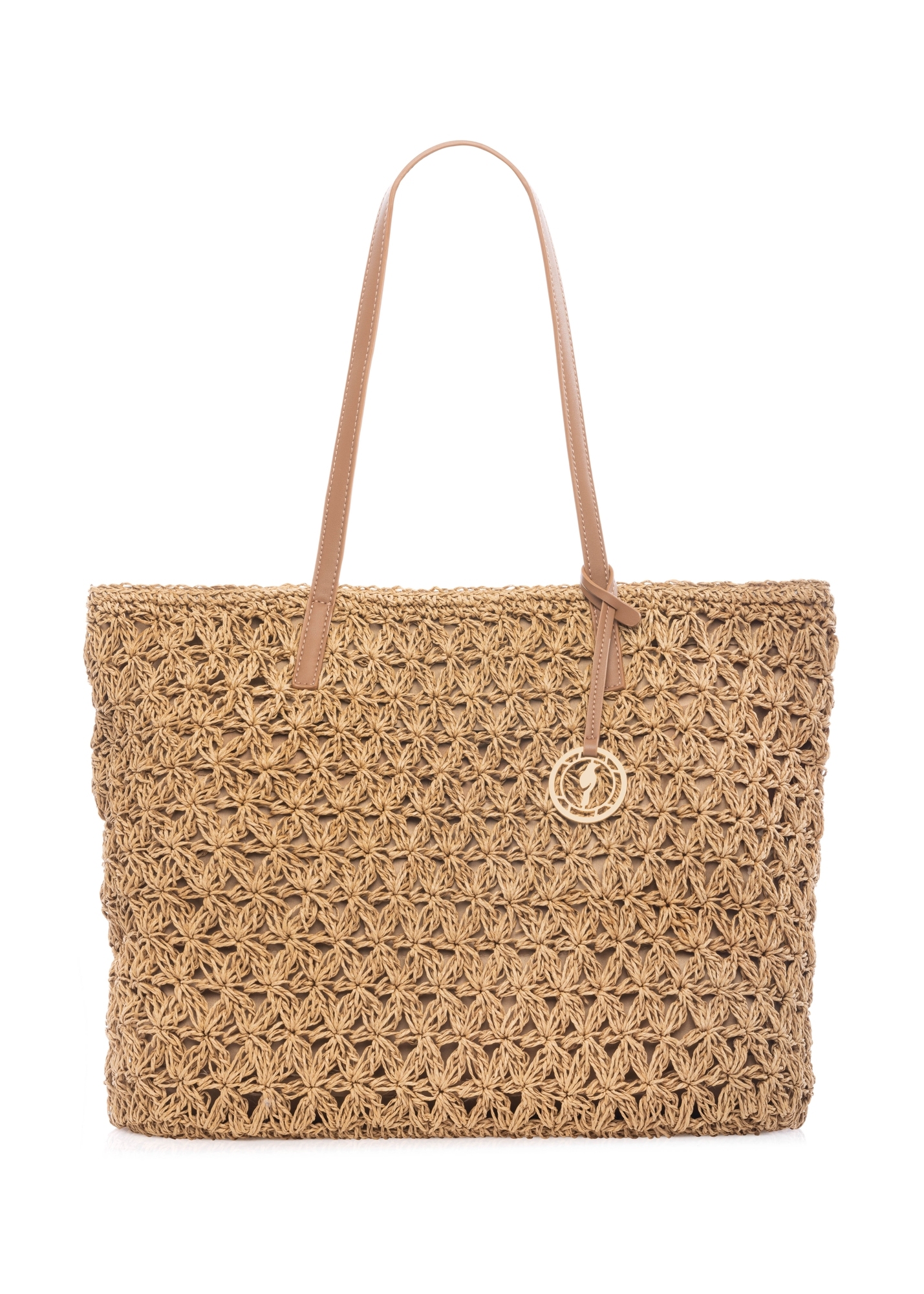 Straw shopper bag TOREC-1218-1E(W26)