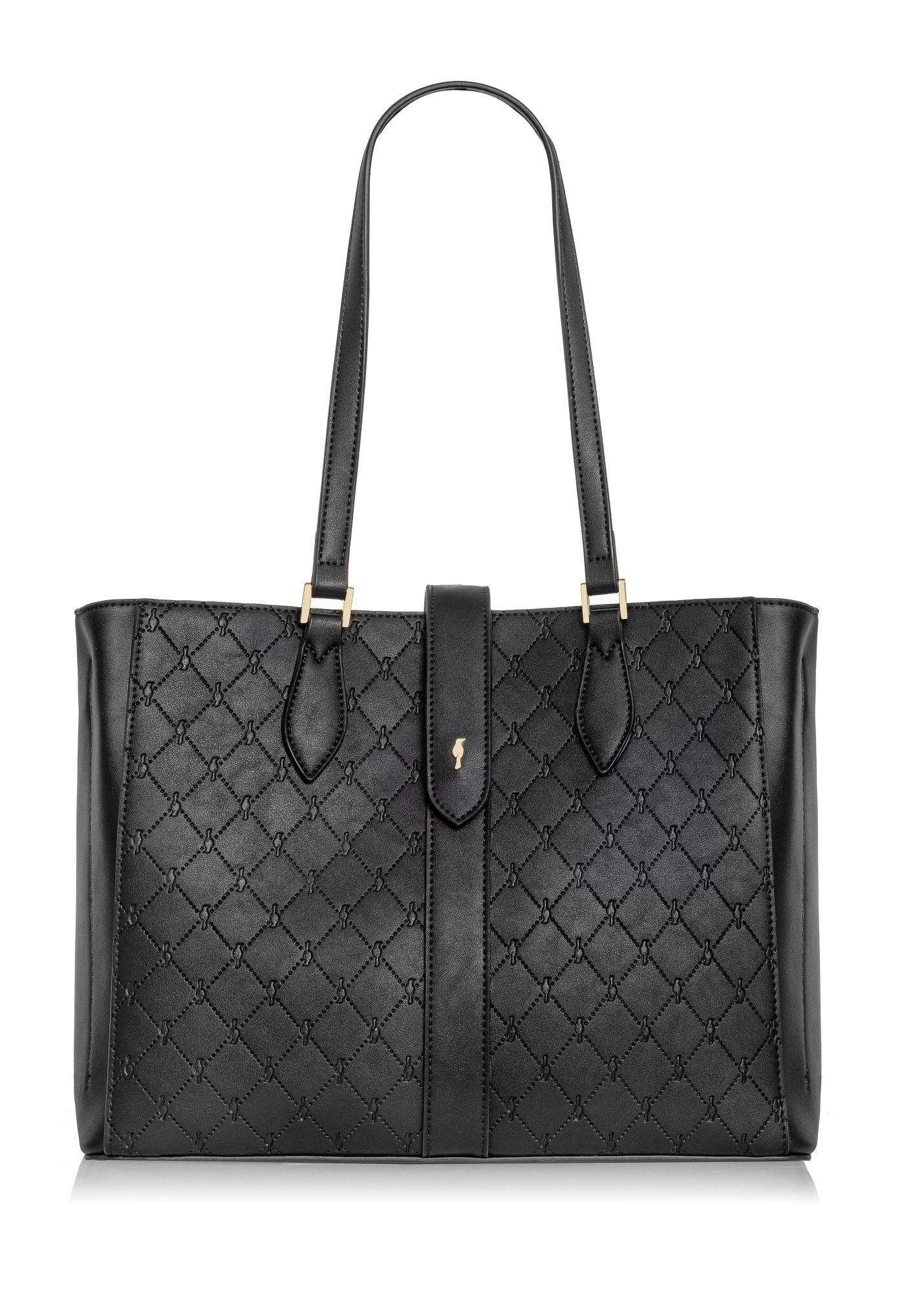 Black women's handbag with monogram TOREC-0831A-98(Z25)