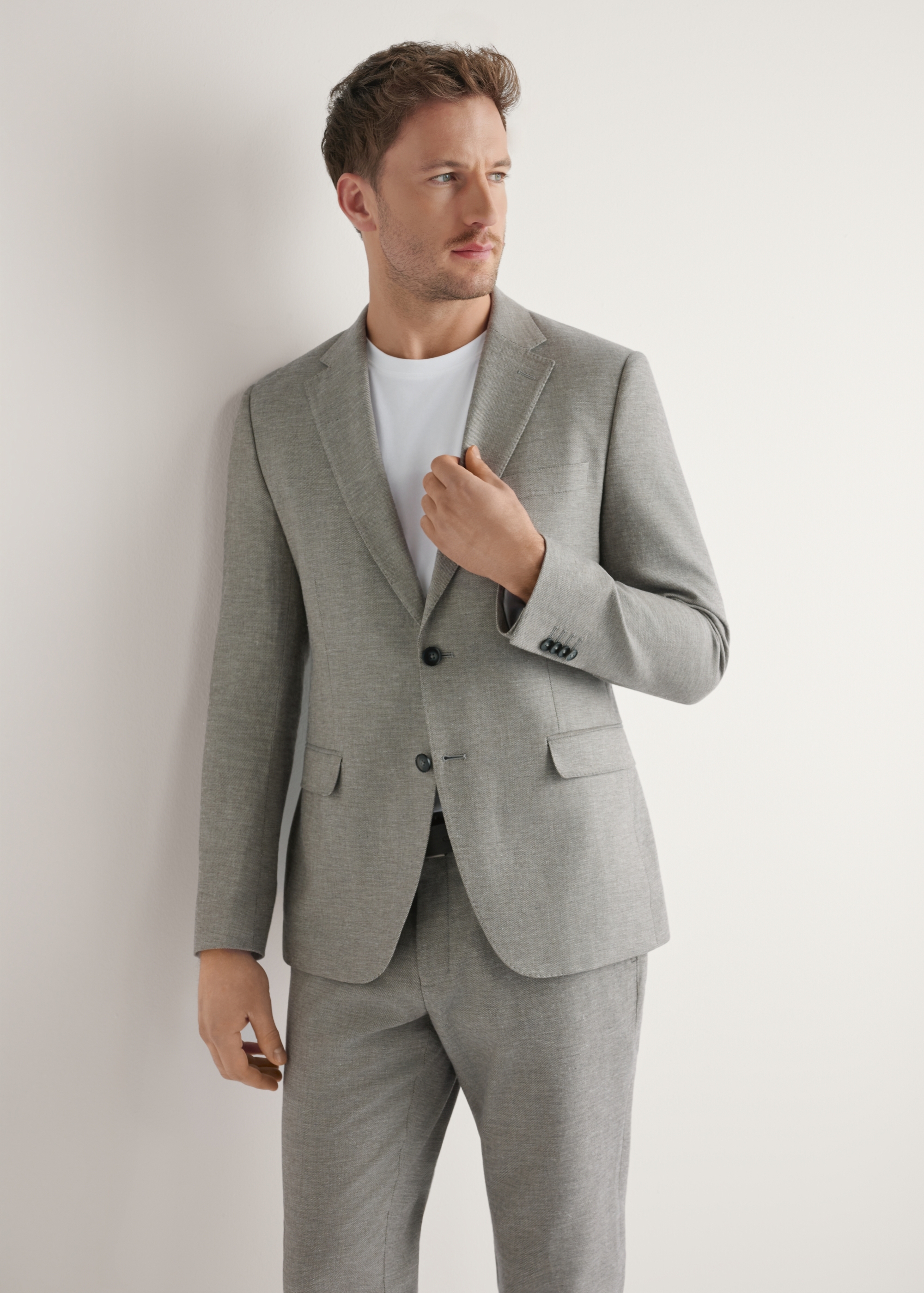 Beige men's suit jacket MARMT-0013-1B(W26)