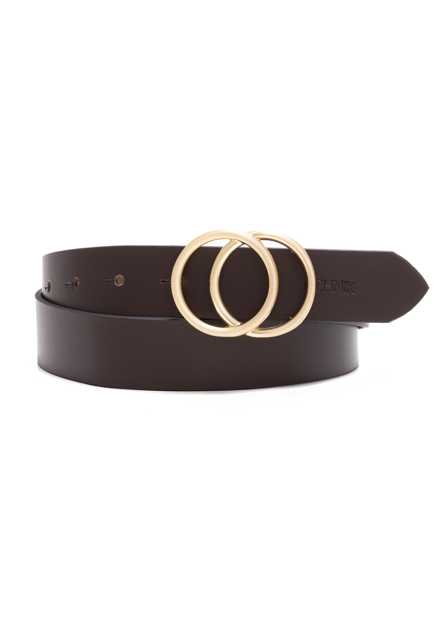 Brown leather women's belt PASDS-0172E-90(Z25)