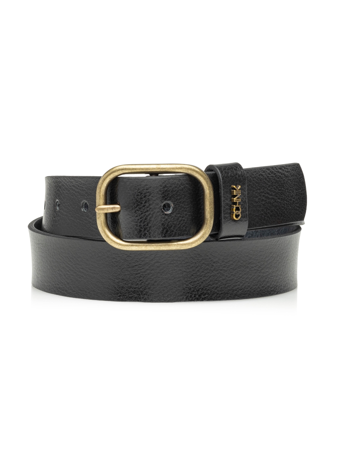 Women's black leather belt PASDS-0335-99(W26)