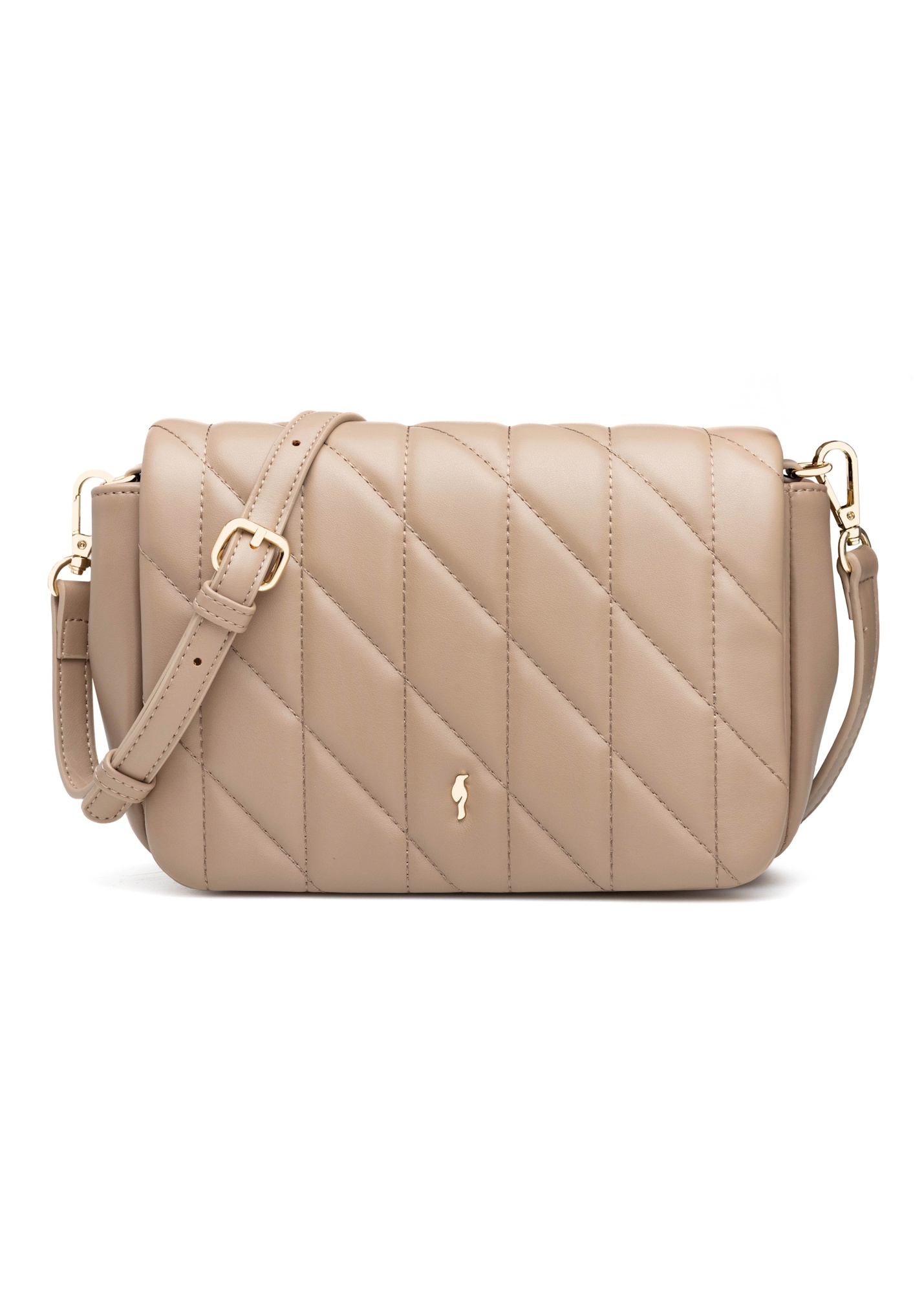 Beige women's handbag with stitching TOREC-1151-1D(W26)