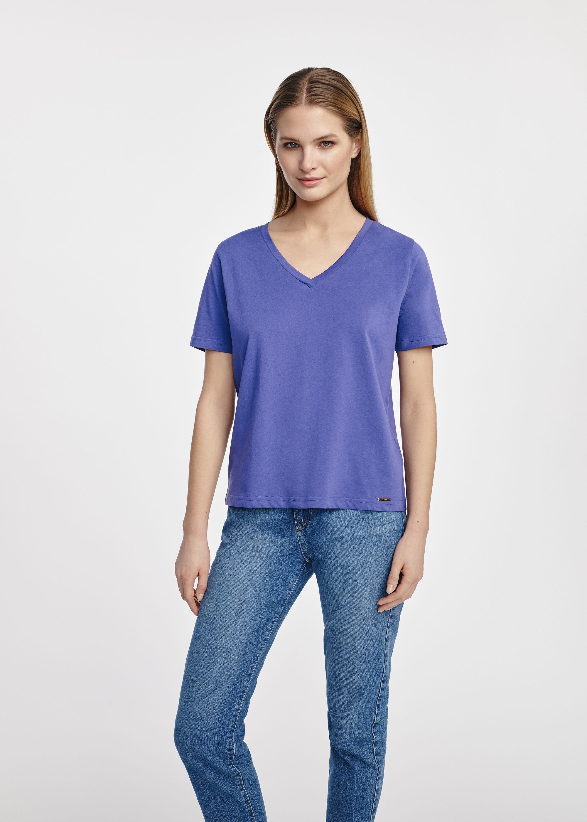 Blue basic women's t-shirt TSHDT-0120-61(W25)