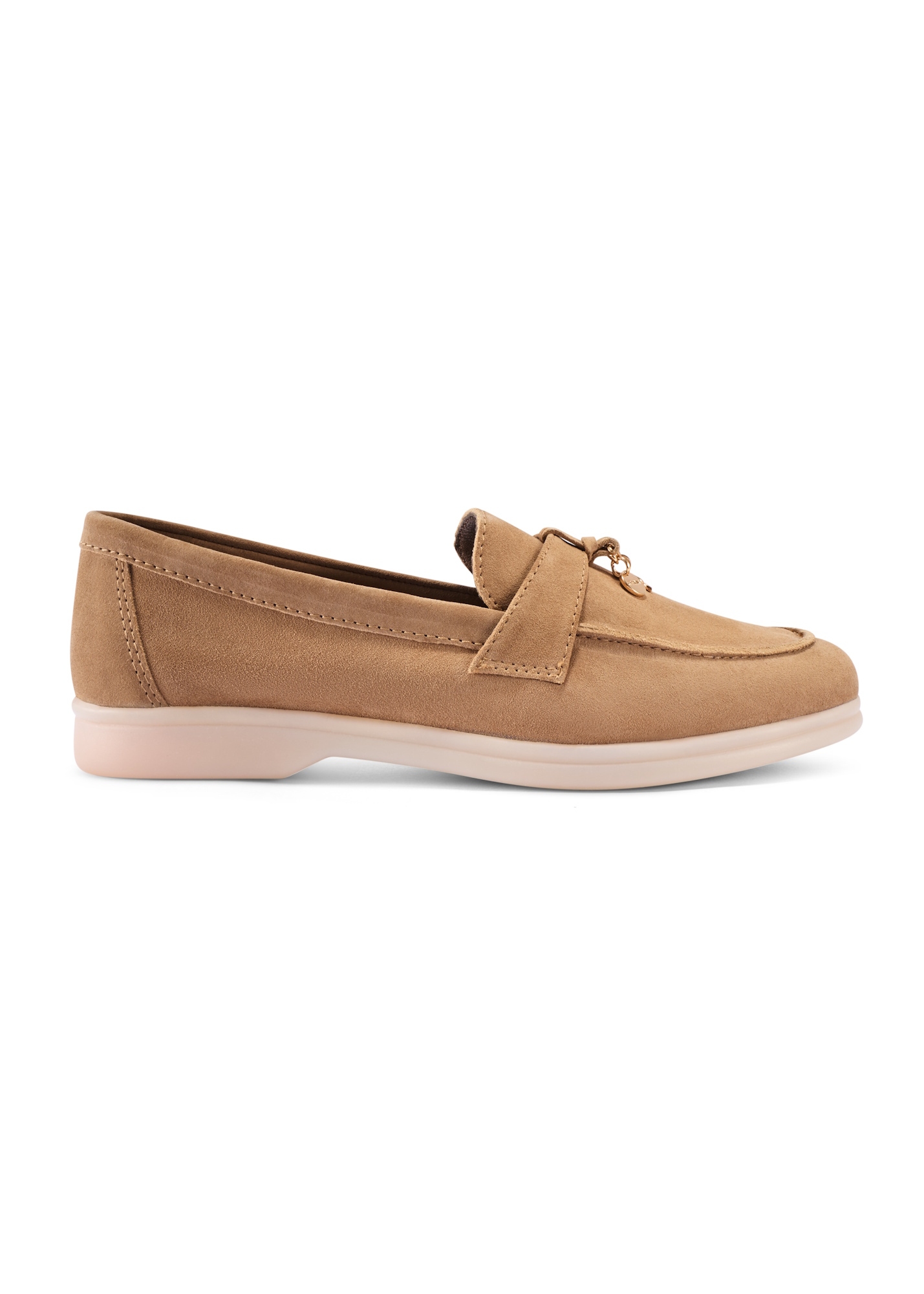 Beige leather women's moccasins BUTYD-1256-1B(W26)