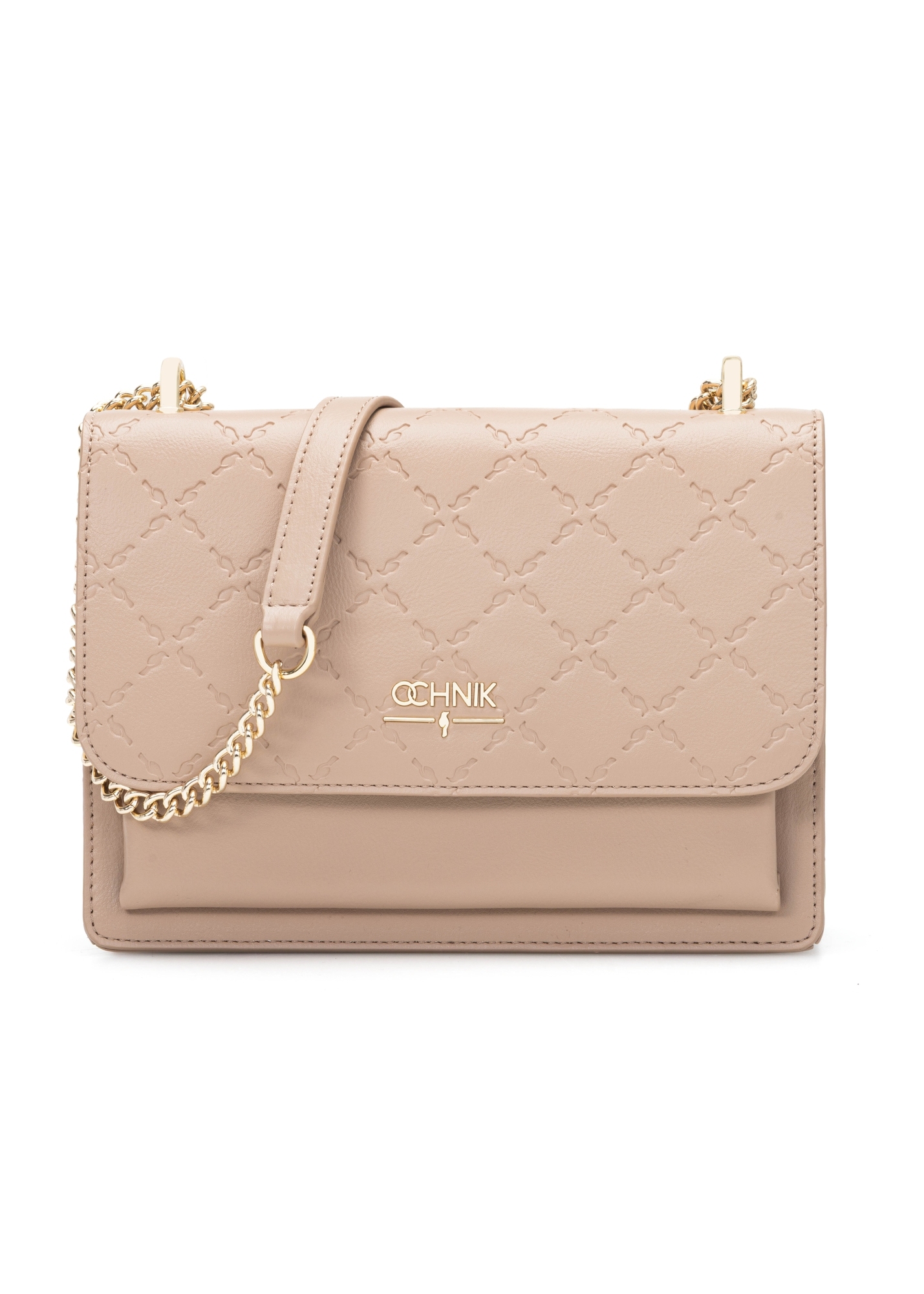 Beige women's handbag with monogram TOREC-1155-1A (W26)