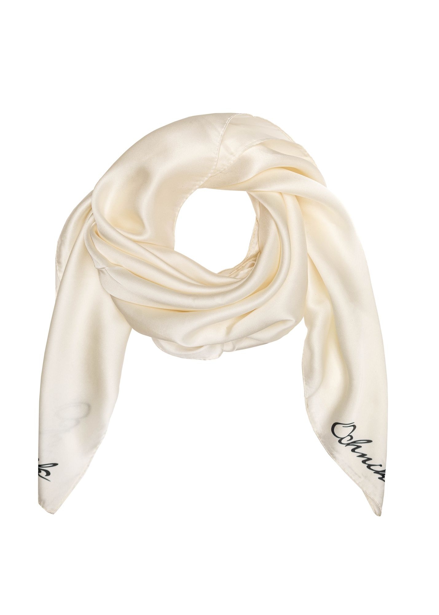 White women's scarf with logo SZADT-0189-0B(W26)