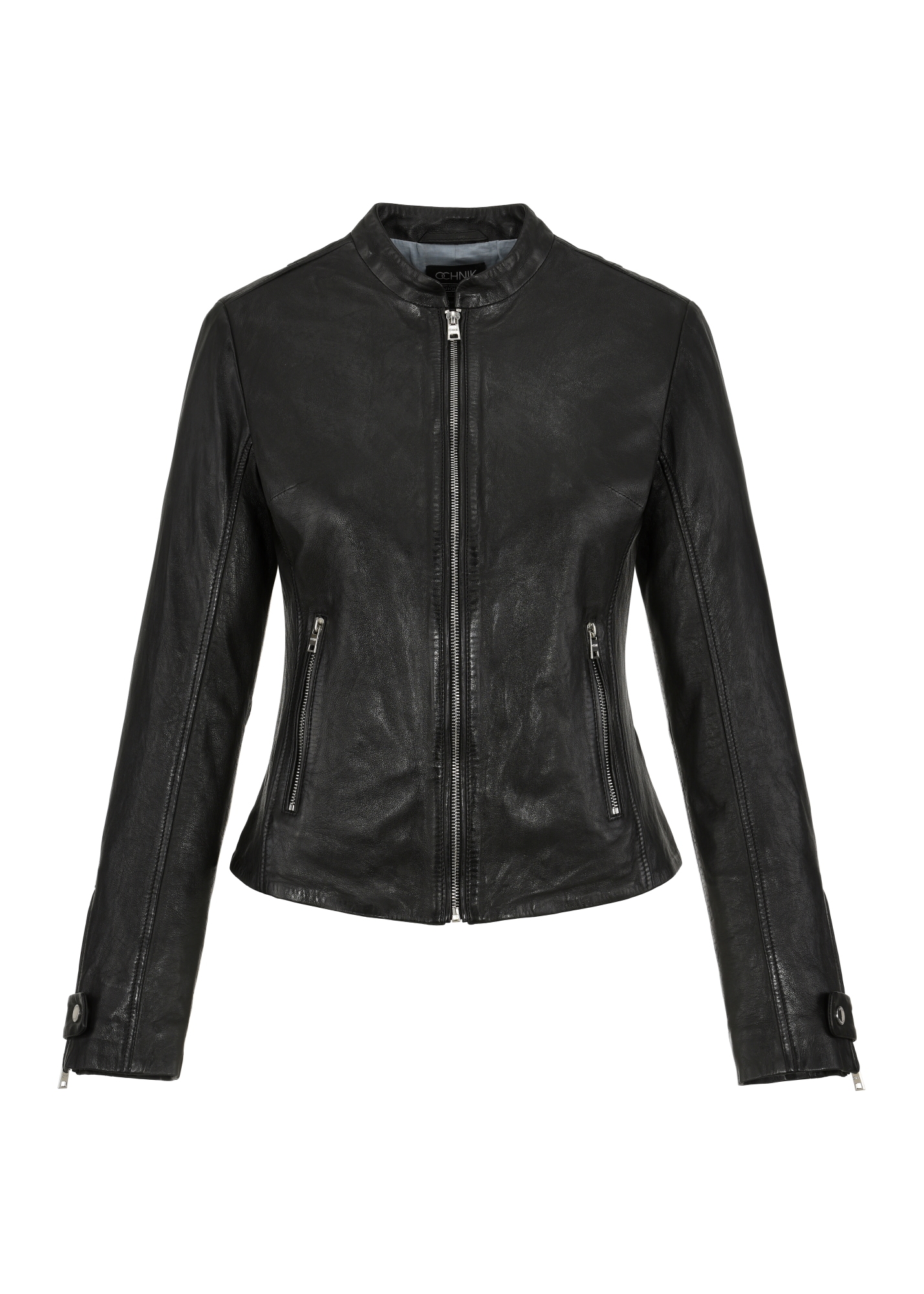 Women's black leather jacket KURDS-0473-1351(W25)