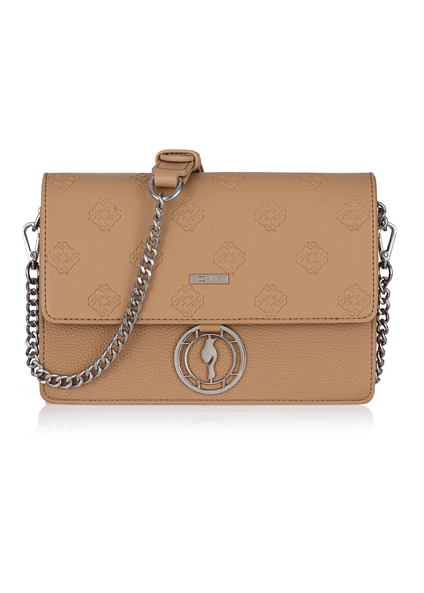 Light brown monogrammed women's handbag TOREC-0536A-80(Z24)