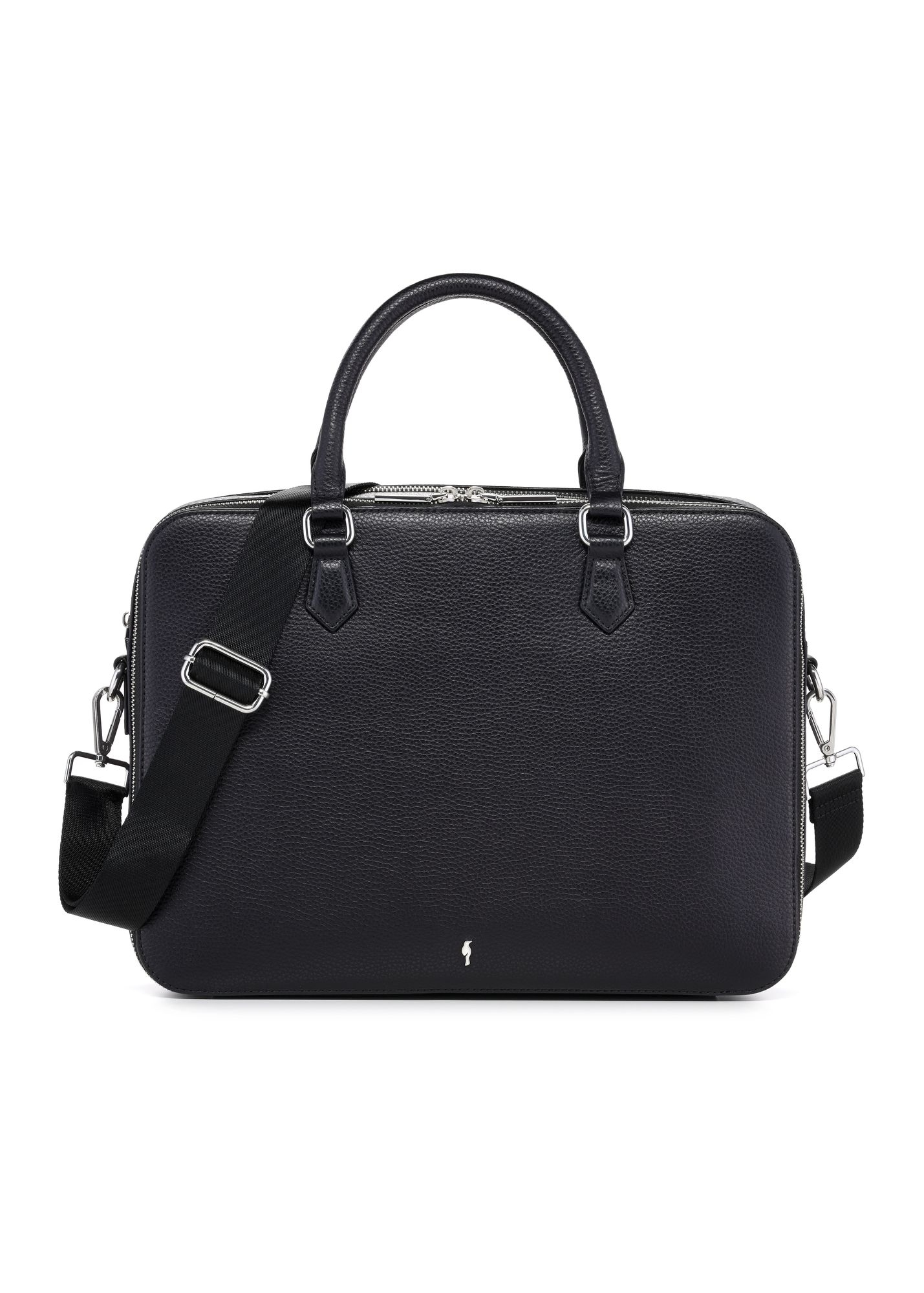 Black leather laptop bag TORES-1222-99-9I(W26)