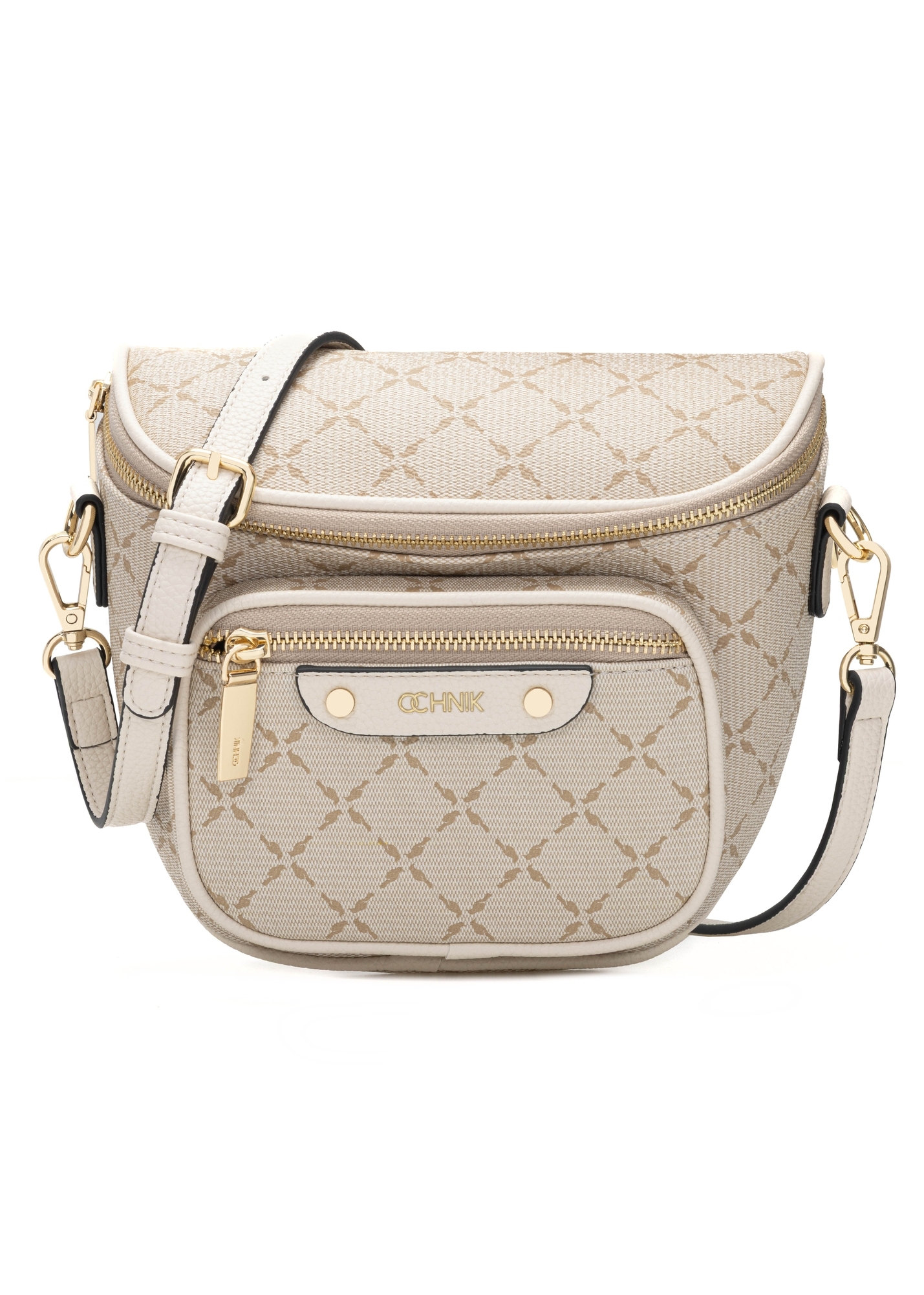 Cream women's waist bag with monogram TOREC-1157-0P(W26)
