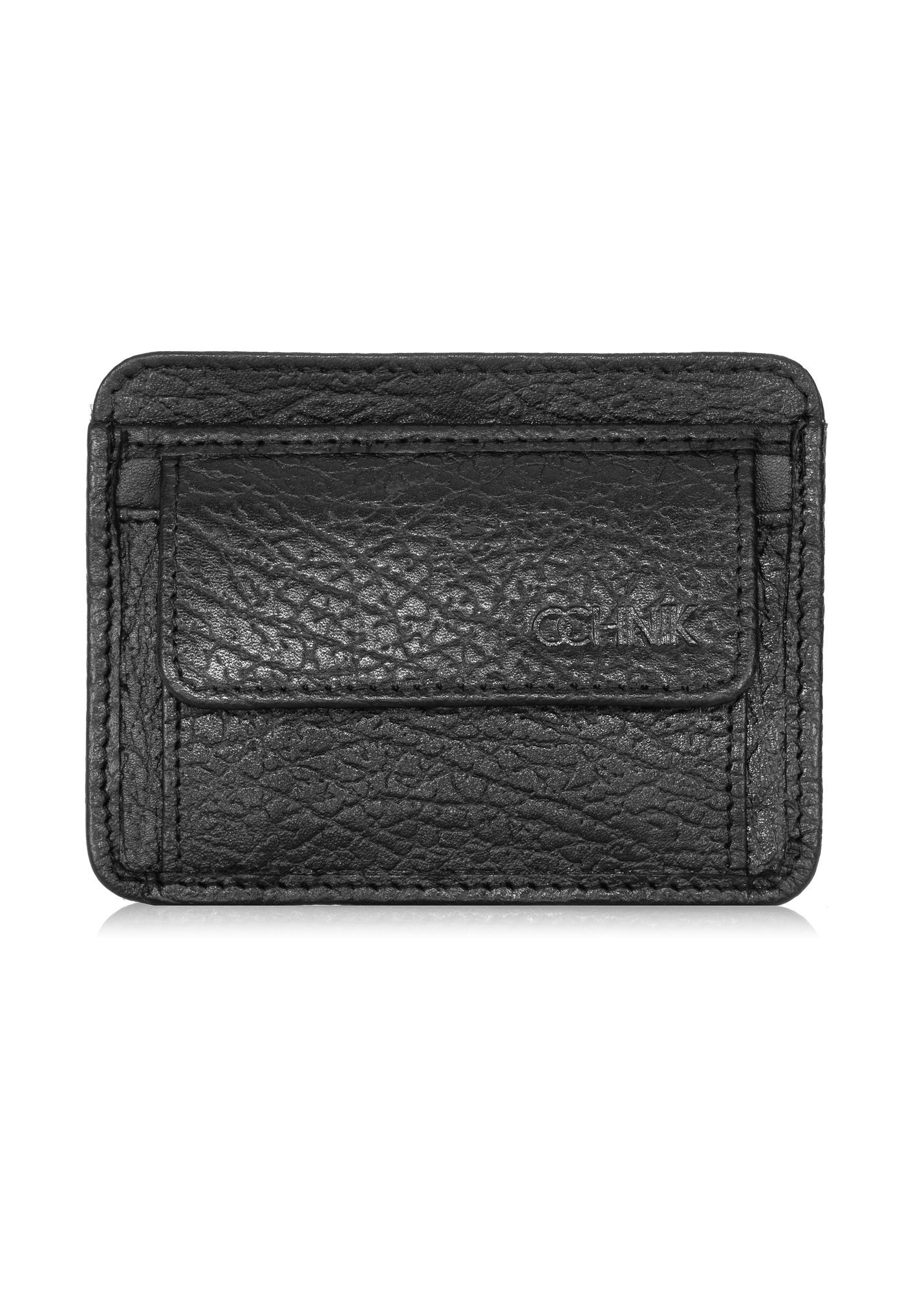 Black small leather men's wallet PORMS-0540A-99(Z25)