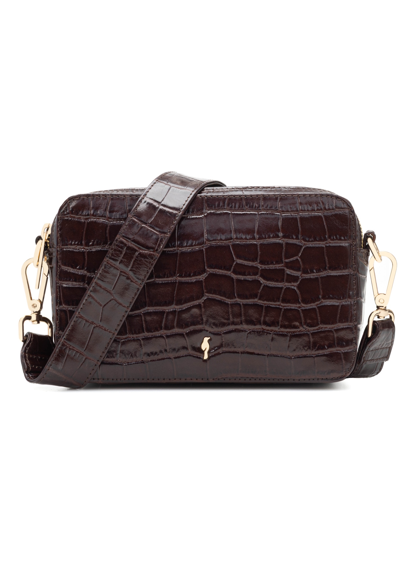 Small brown croco leather handbag TORES-1231-1H(W26)