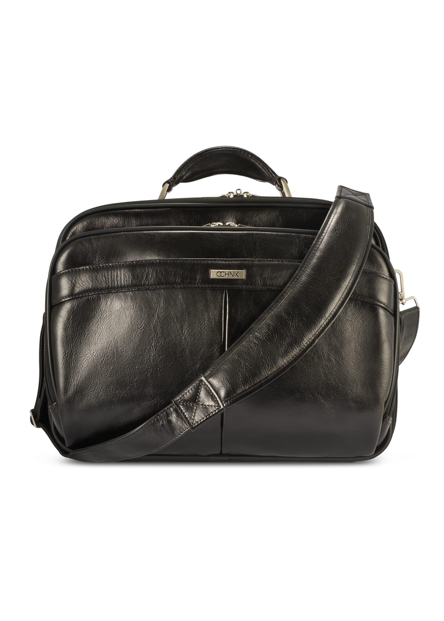 Black leather men's laptop bag TORMS-0482-99(Z25)