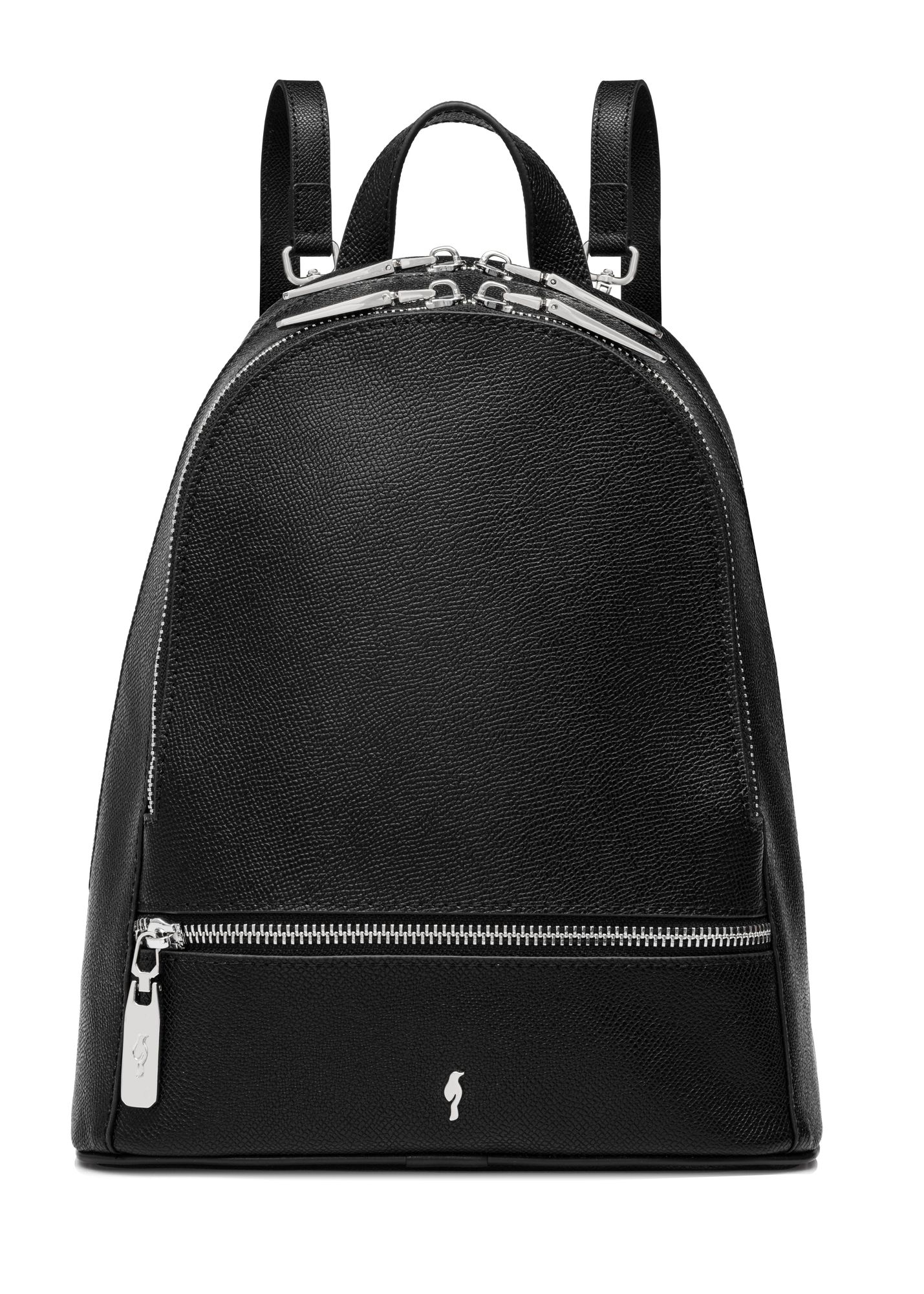 Black leather medium women's backpack PLCDS-0003-99(W25)