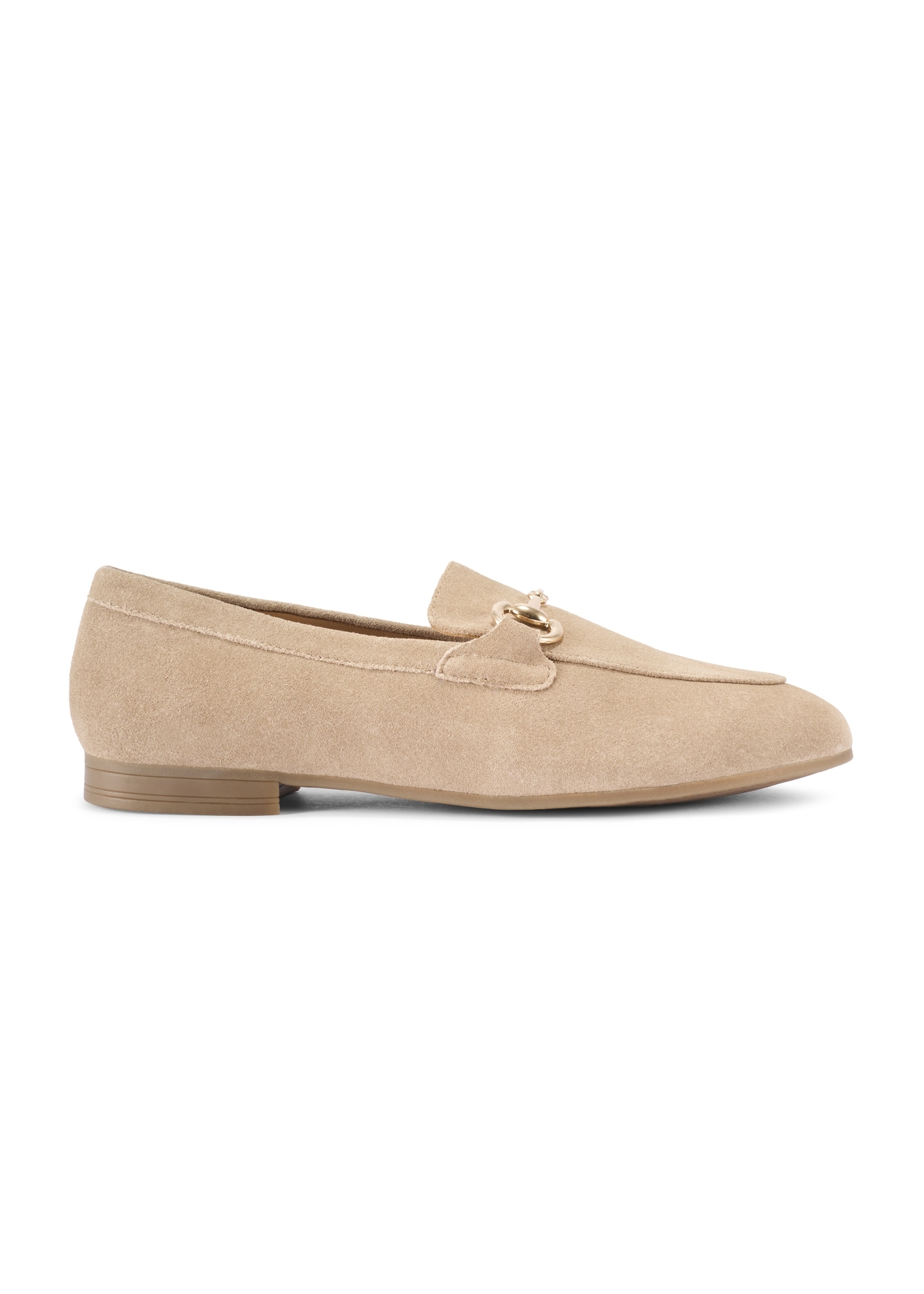 Women's suede moccasins in cool beige color BUTYD-1257-1K(W26)