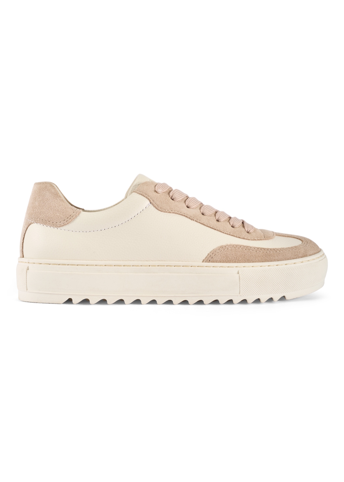 Women's leather sneakers in cream color BUTYD-1260-0B(W26)